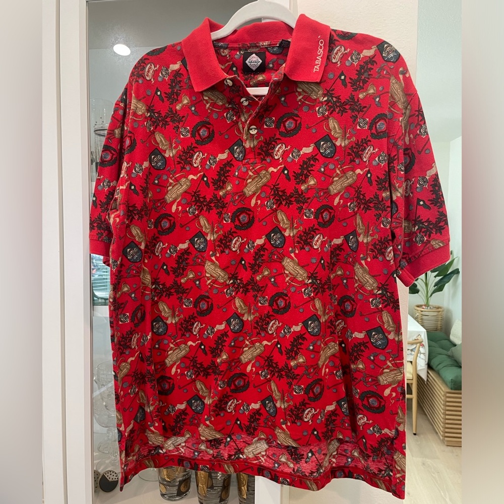 Tabasco Brand Men’s Short Sleeve Golf Polo Shirt Size Large